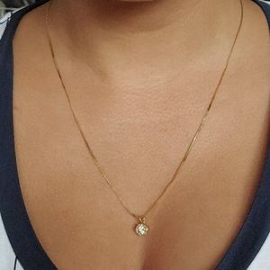 14k gold Herringbone with 14k pendant